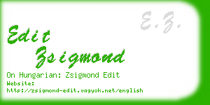 edit zsigmond business card